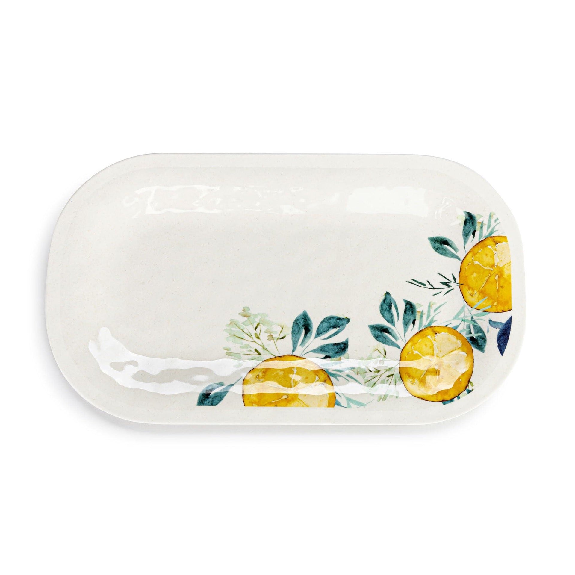 Lemons Melamine and Bamboo Platter