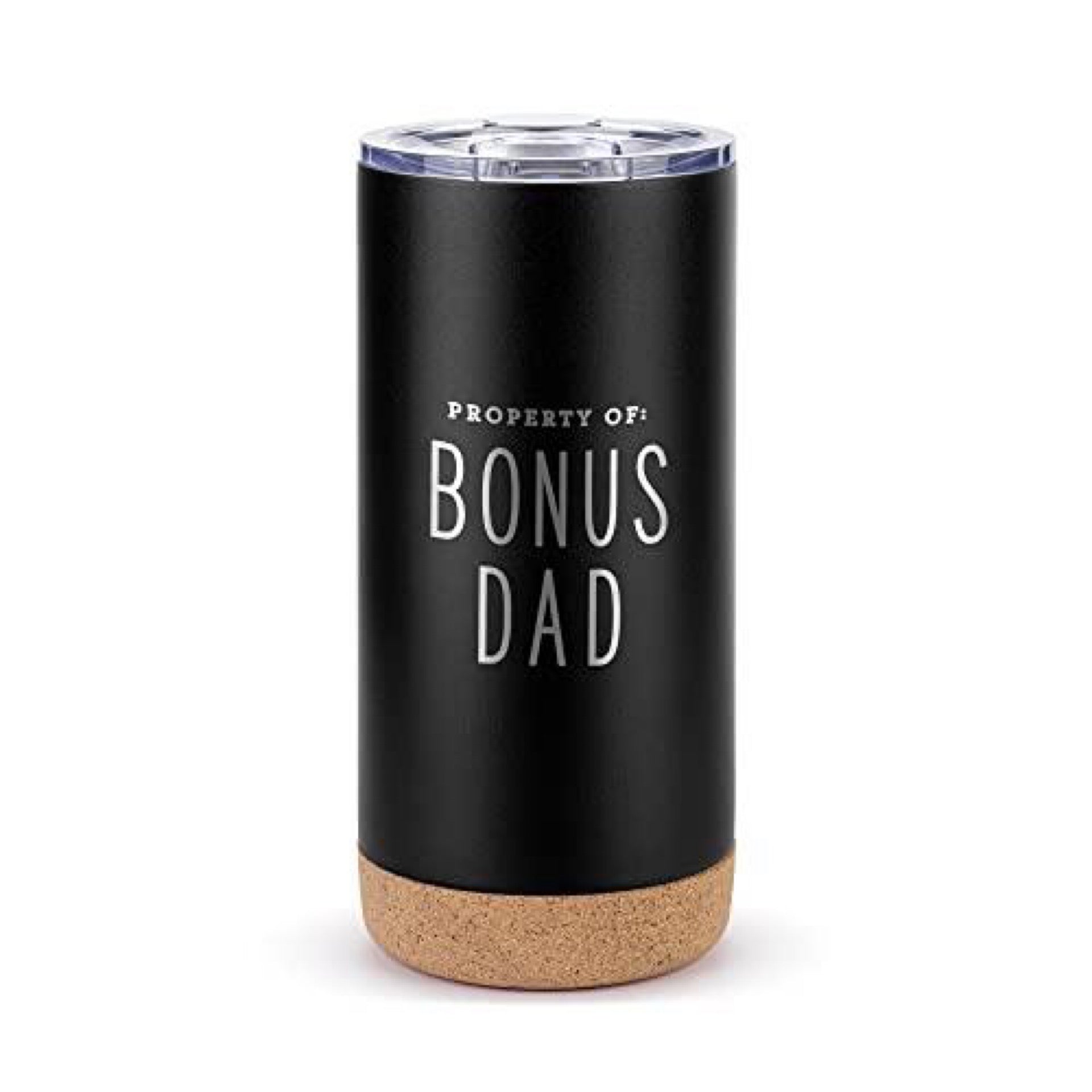 Property of Bonus Dad Matte Black Travel Tumbler