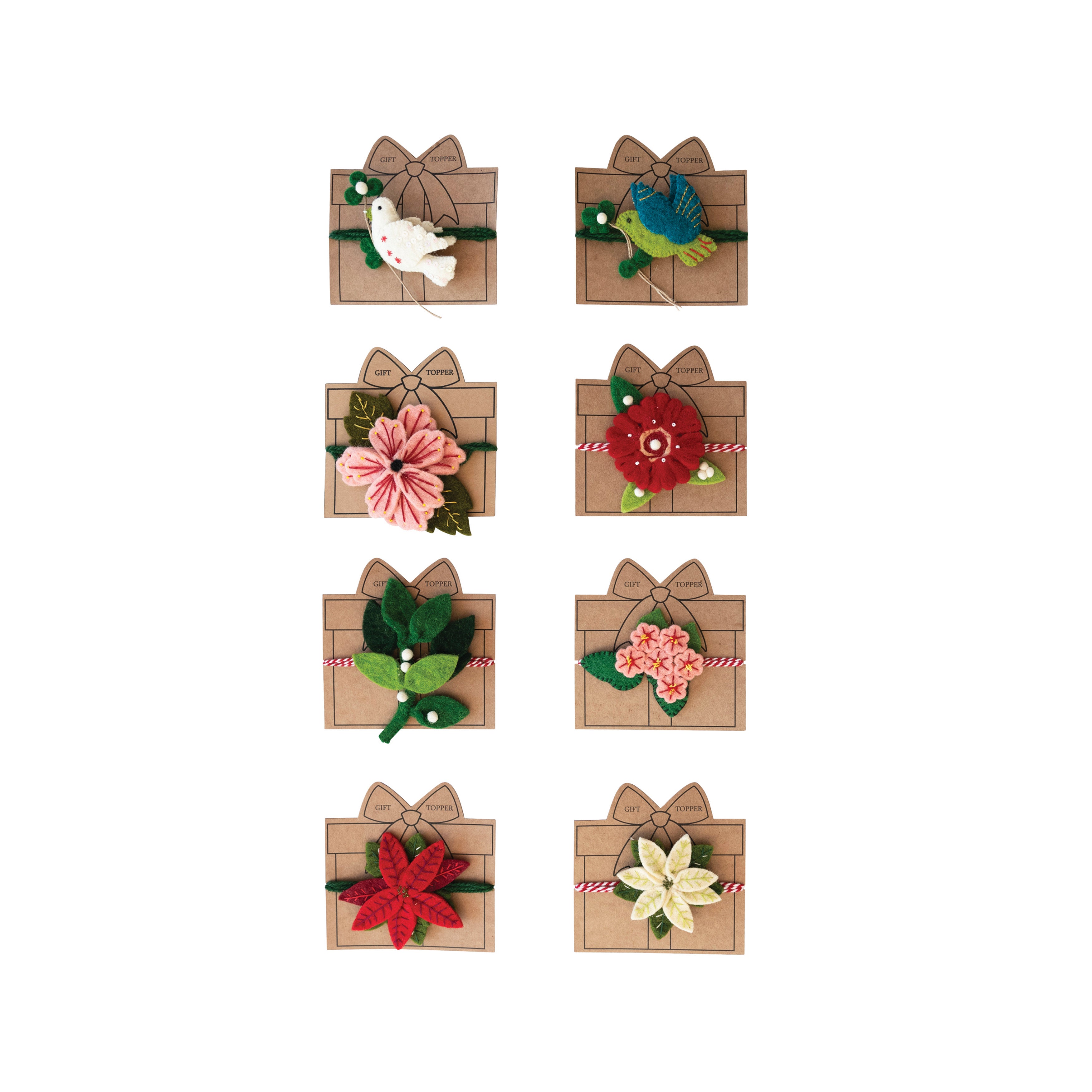 Handmade Wool Felt Gift Topper, 8 Styles