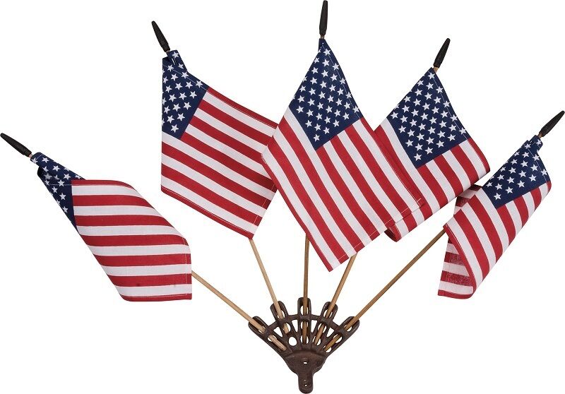 Wall Mount Flag Holder W/Flags