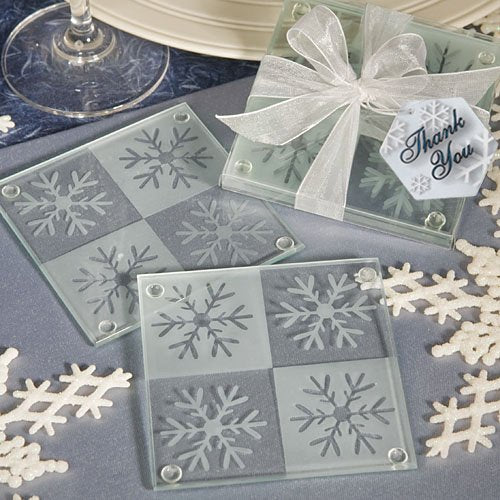 Vintage Lustrous Glass Coaster Set of 2
