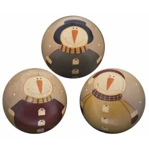 Snowmen Hand Painted Decorative Balls, 3 Styles | 4" (sold separately)