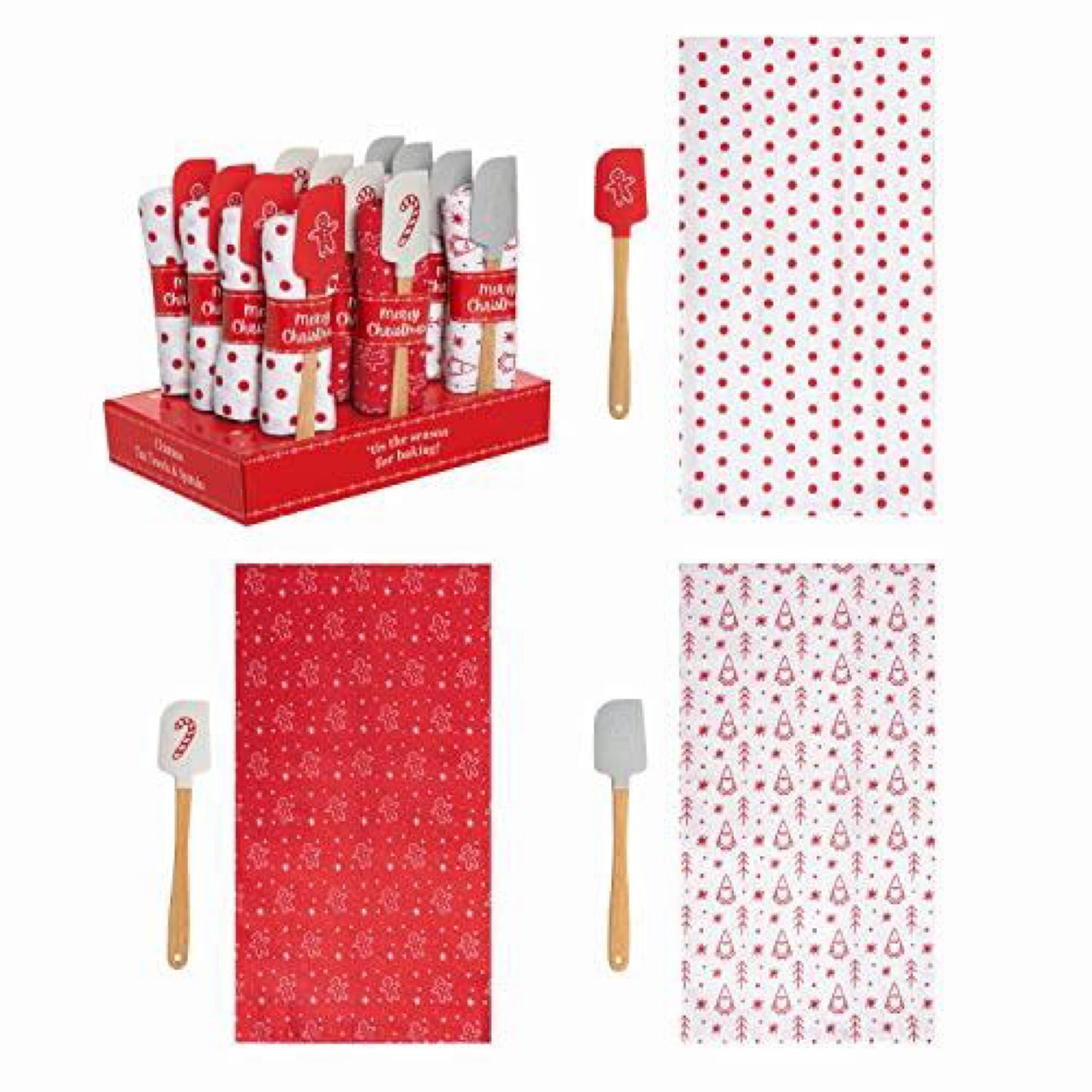 Silicone Christmas Spatula / Tea Towel Set