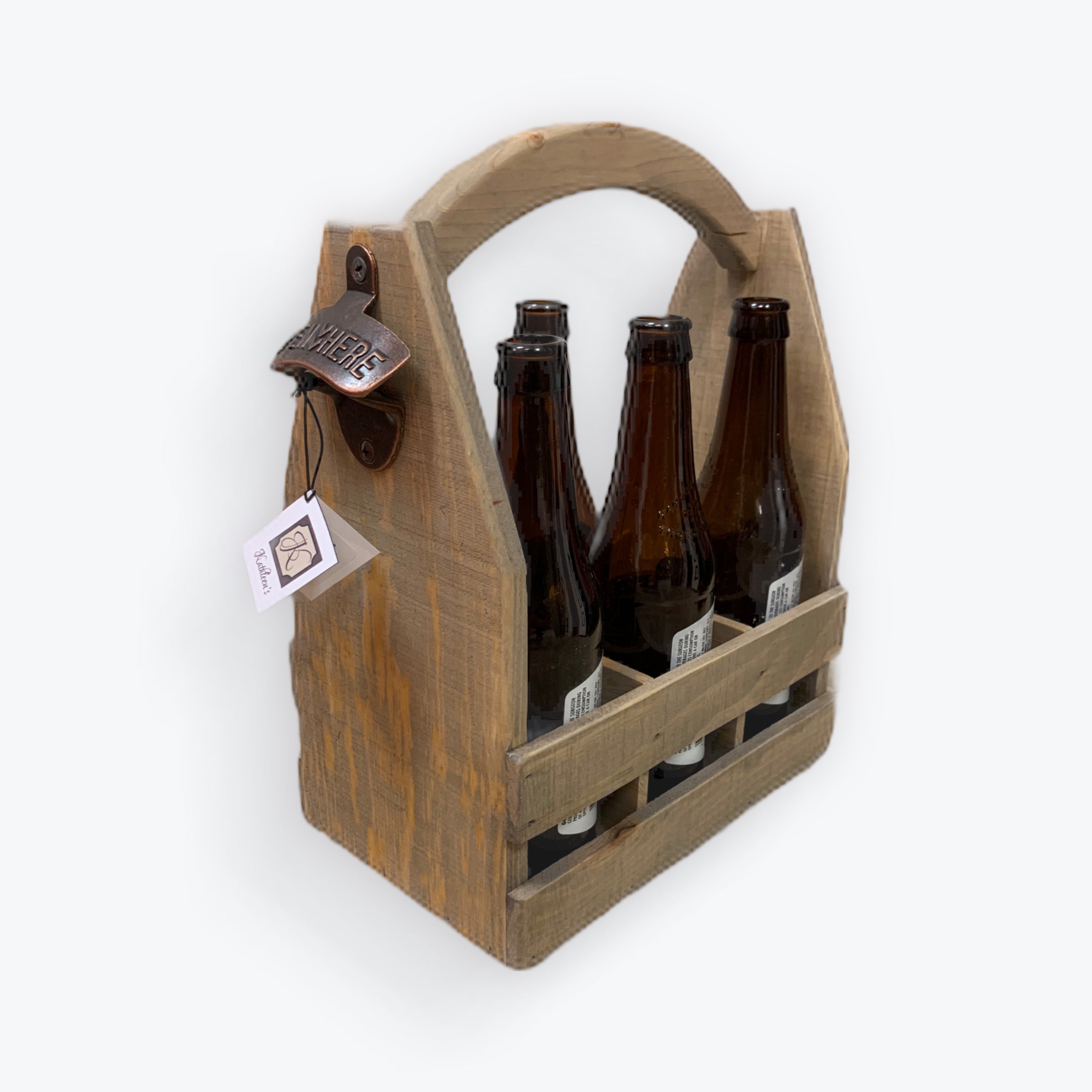 Beer Tote 6-Pack/Wood