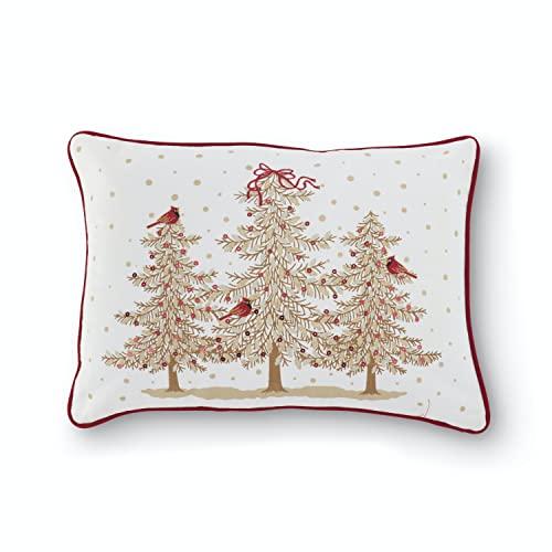 Rectangular Cardinals and Trees Throw Pillow with Sequins