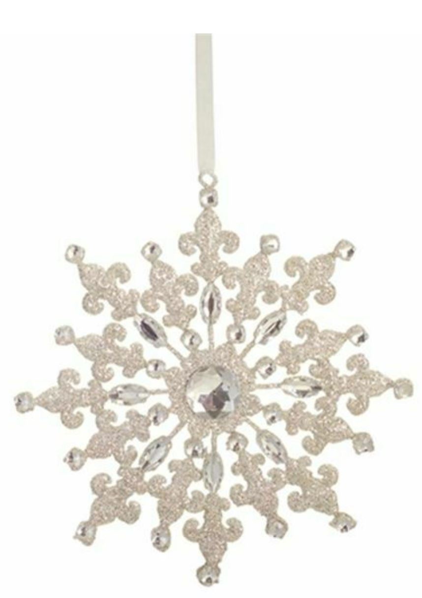 GEM SNOWFLAKE ORNAMENT, 3 Styles | 7" (sold separately)