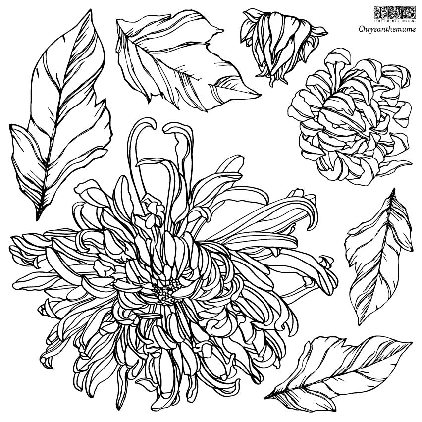 CHRYSANTHEMUMS DECOR STAMP