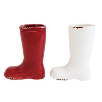 Stoneware Boot Vase, 2-Colors |  4"H