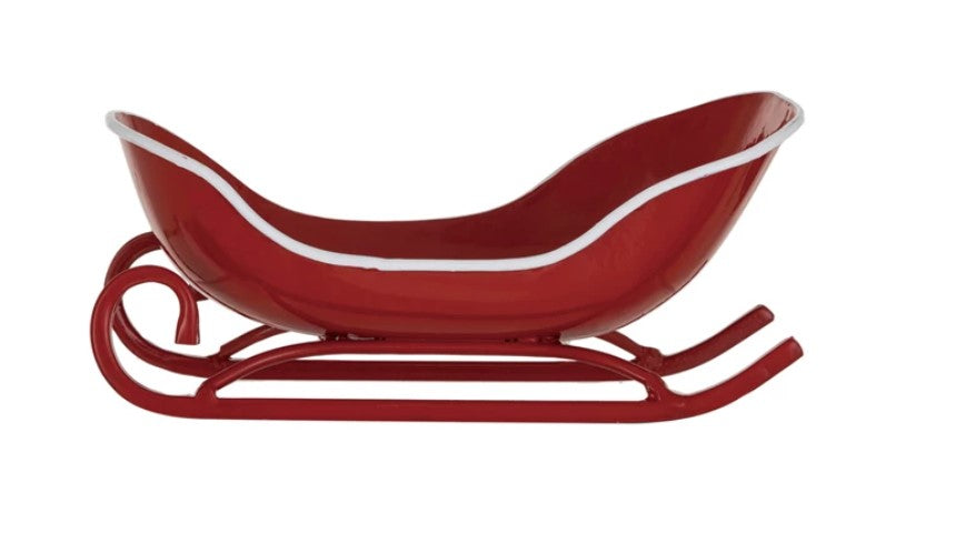 Metal Sleigh, Red & White