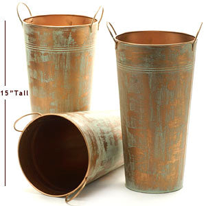 French Verdigras Metal Pot