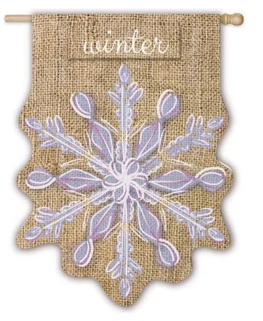 Snowflake Burlap House Flag | 30x40"