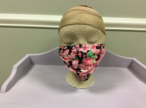 Pink Lilac on Black {Face Mask}