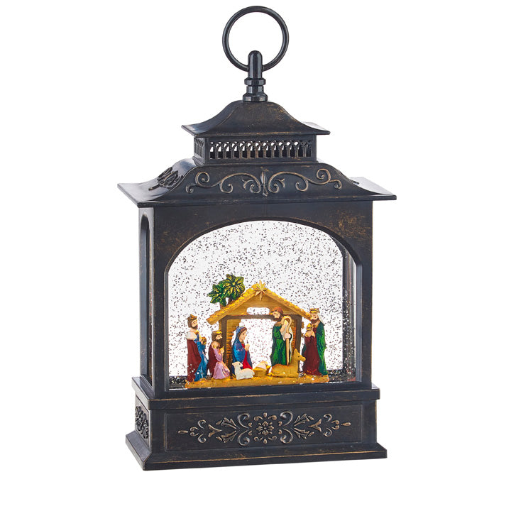 NATIVITY LIGHTED WATER LANTERN | 11"