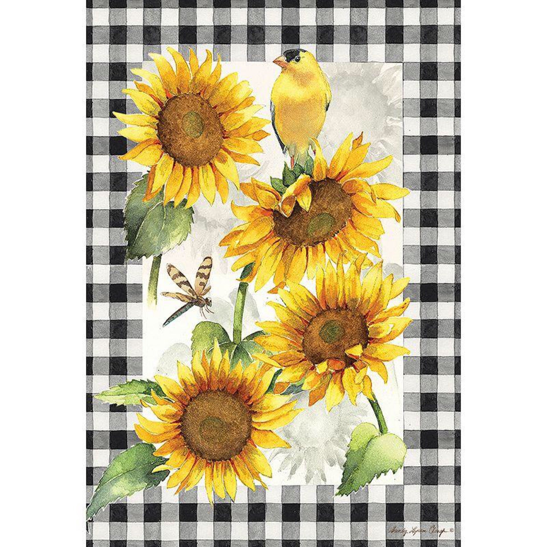 Sunflower & Goldfinch Garden Flag
