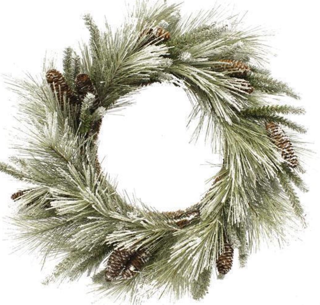 Frosted Mixed White Pine Wreath | 24”