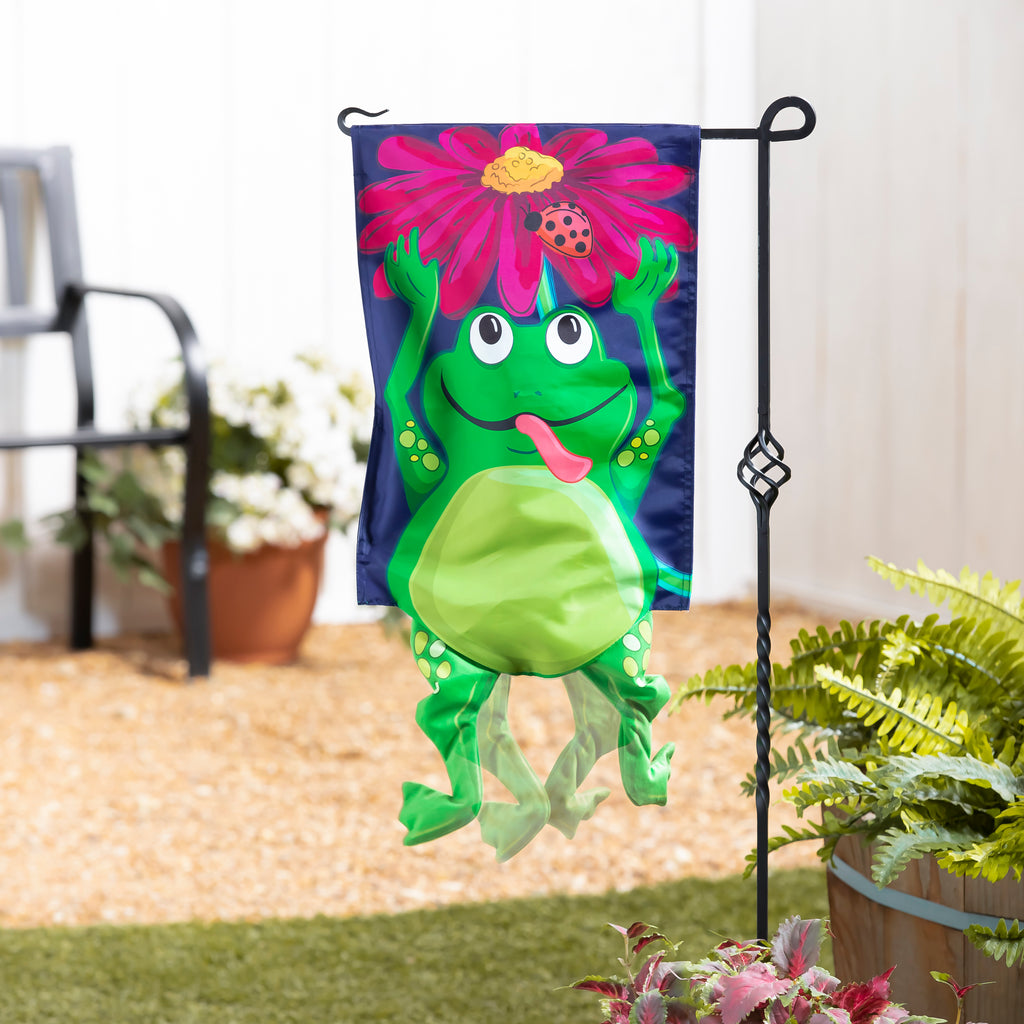 Jumping Frog Garden Flag