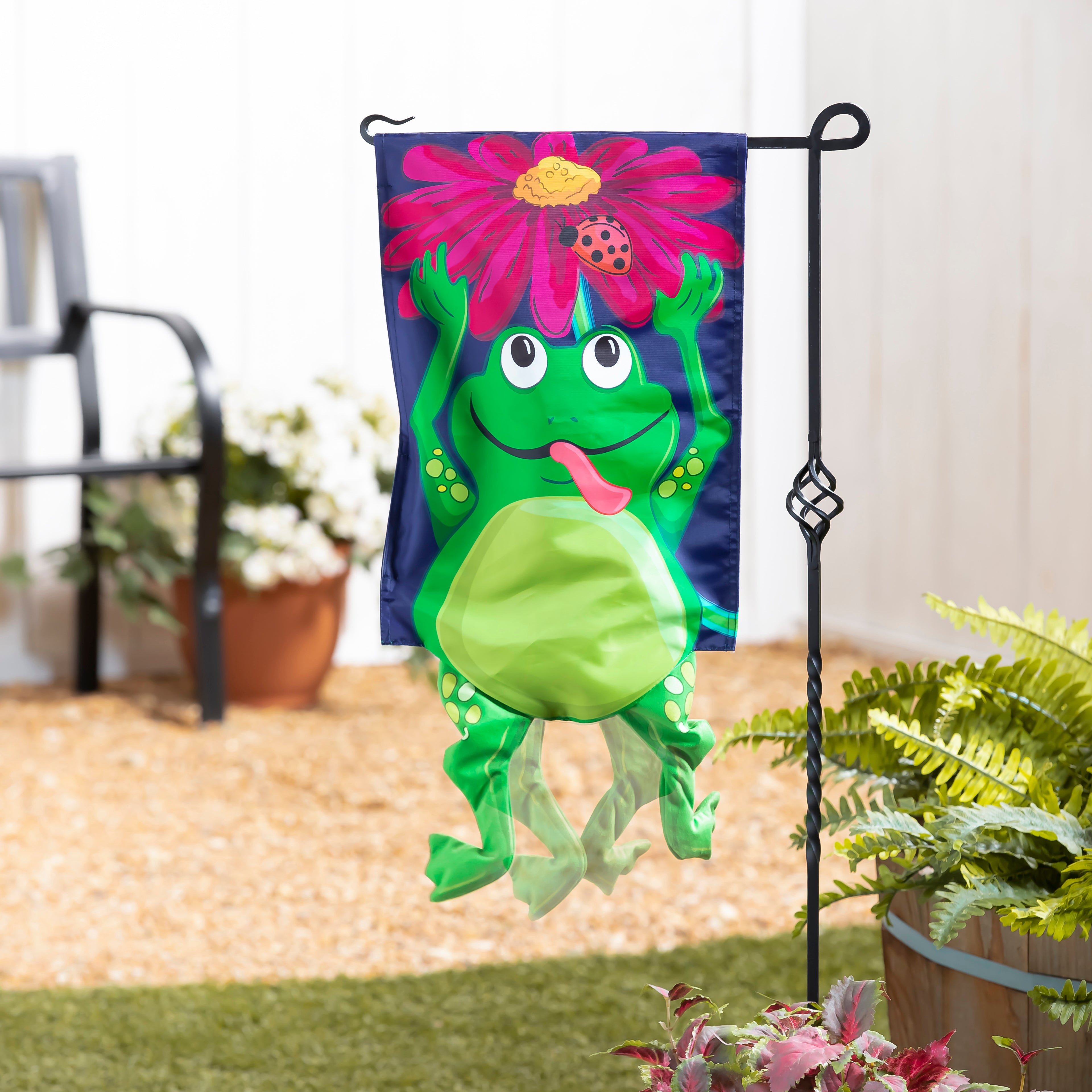 Jumping Frog Garden Flag