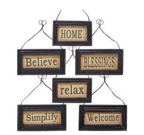 Home Framed Sign W/Hanger