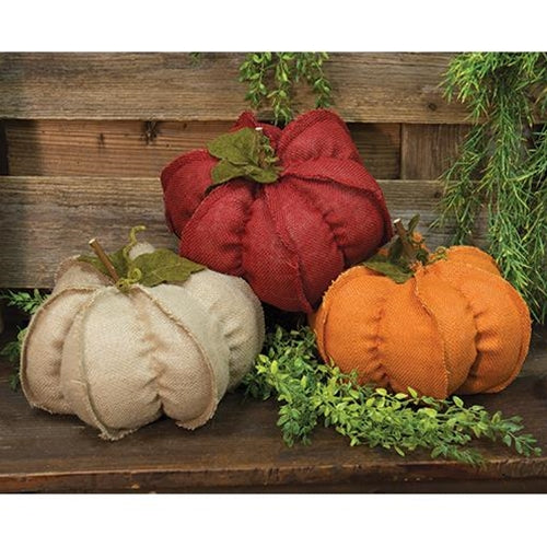 Burlap Pumpkin Lg