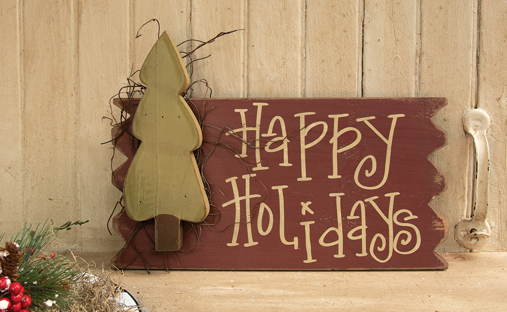Happy Holidays Tree Sign | 9.5 x 14"
