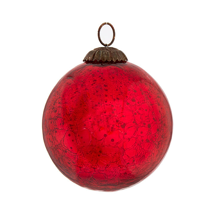 RED CRACKLE ORNAMENT | 4"