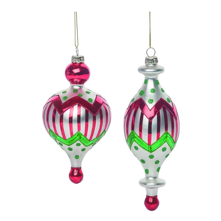 Glass Merry Ornament | 2 Asst