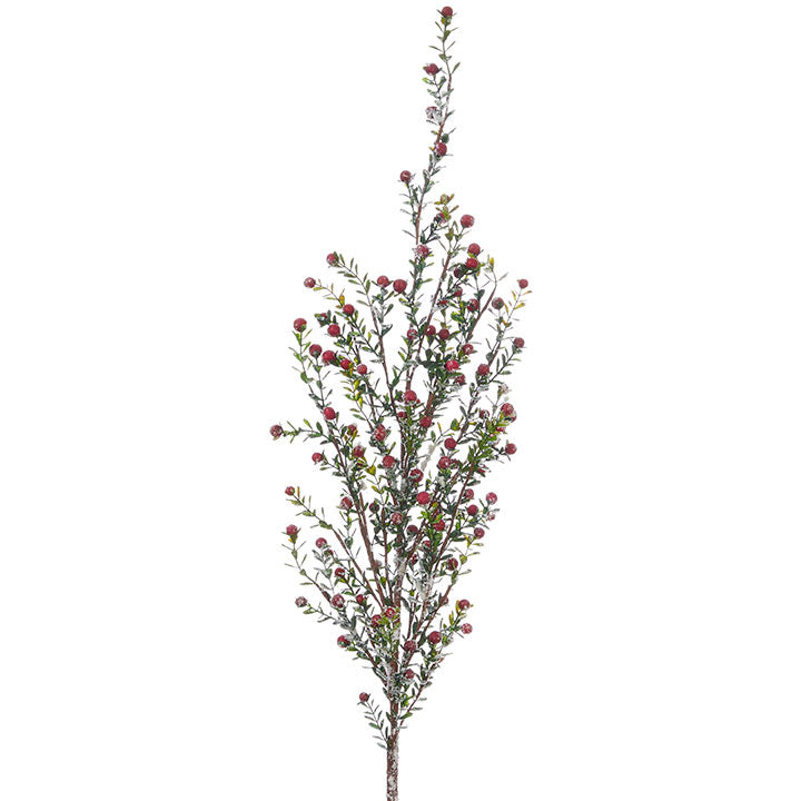SNOWY BOXWOOD AND BERRY SPRAY 47"
