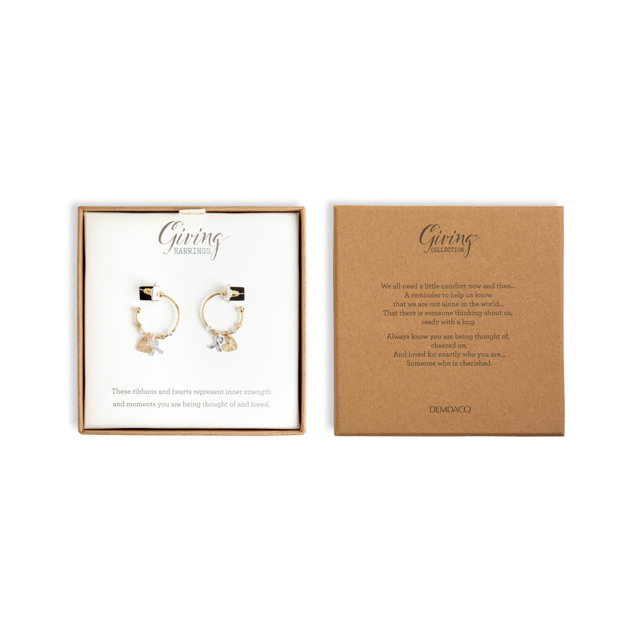 Giving Earrings - Heart and Ribbon