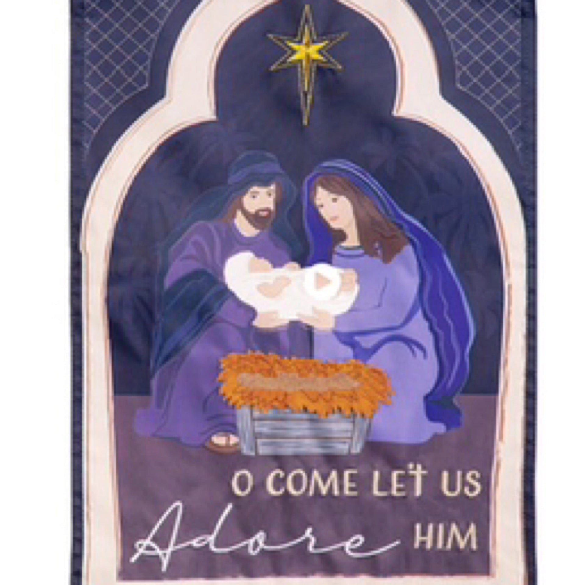 Come Let Us Adore Him Applique Garden Flag