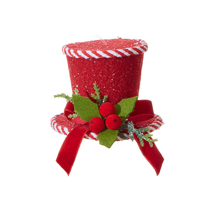Peppermint Top Hat Ornament | 2 Sizes