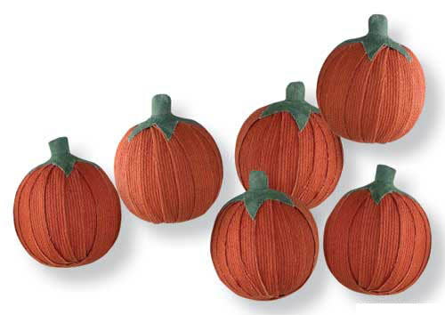 Pumpkin Rag Ball 2" Set of 6