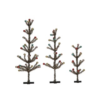 Tinsel Tree w/Ornaments | 3 Sizes