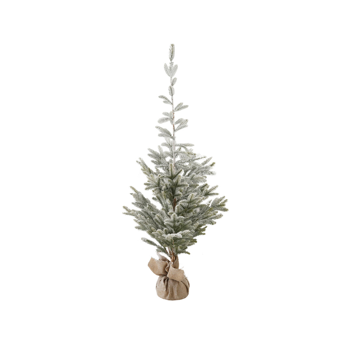 Faux Pine Tree in Burlap Sack, Frost Finish